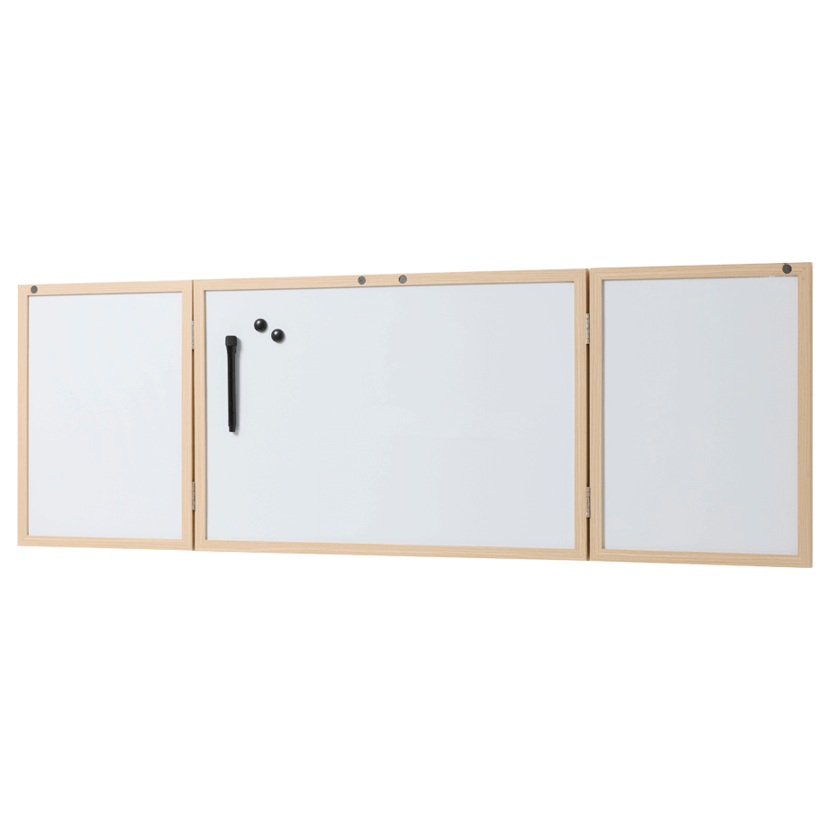 60 x 40 cm. Whiteboard med låger og træramme