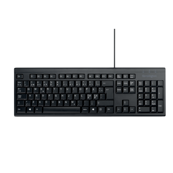Kensington EQ Keyb. KB100S m/kabel (Nordic)
