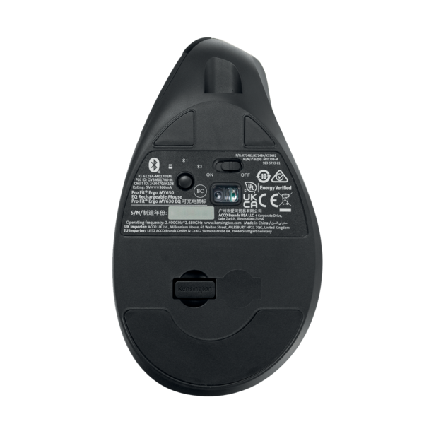 Kensington EQ Mus opladbar MY630, sort