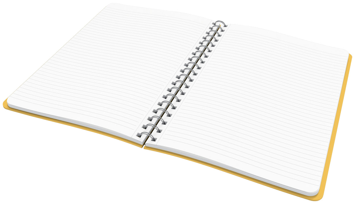 Notesblok Cosy spiral L linj 80 ark 100g gul