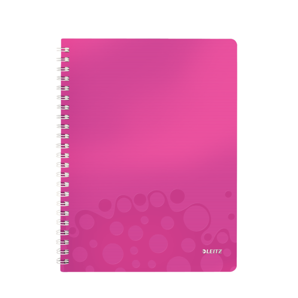 Notesbog WOW PP A5 m/hul lin. 80ark pink