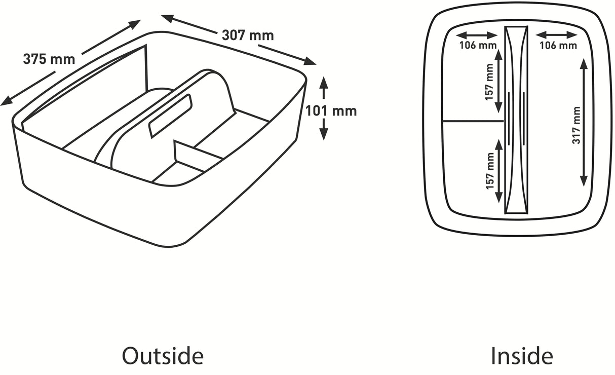 Organiseringsbakke Mybox L hvid