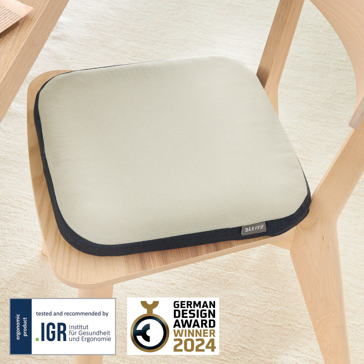 Siddepude Ergo Active m/betræk lysgrå