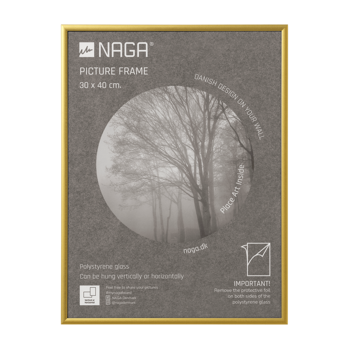 Matt gold picture frame 30x40cm 17007.png