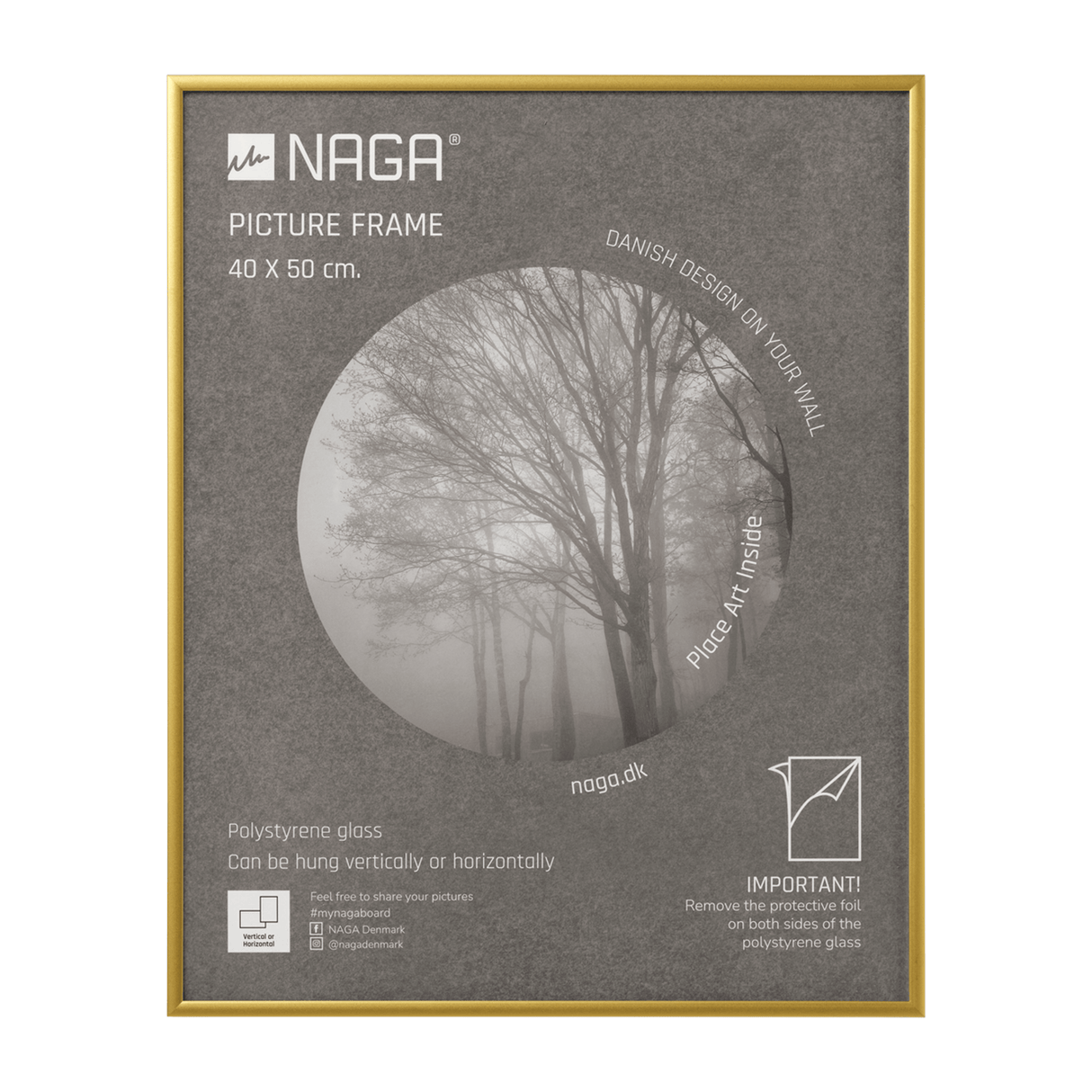 Matt gold picture frame 40x50cm 17008.png