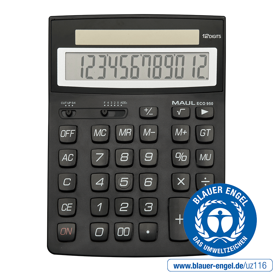 MAUL Regnemaskine ECO 950 - Præcis og miljøvenlig løsning til alle dine beregninger