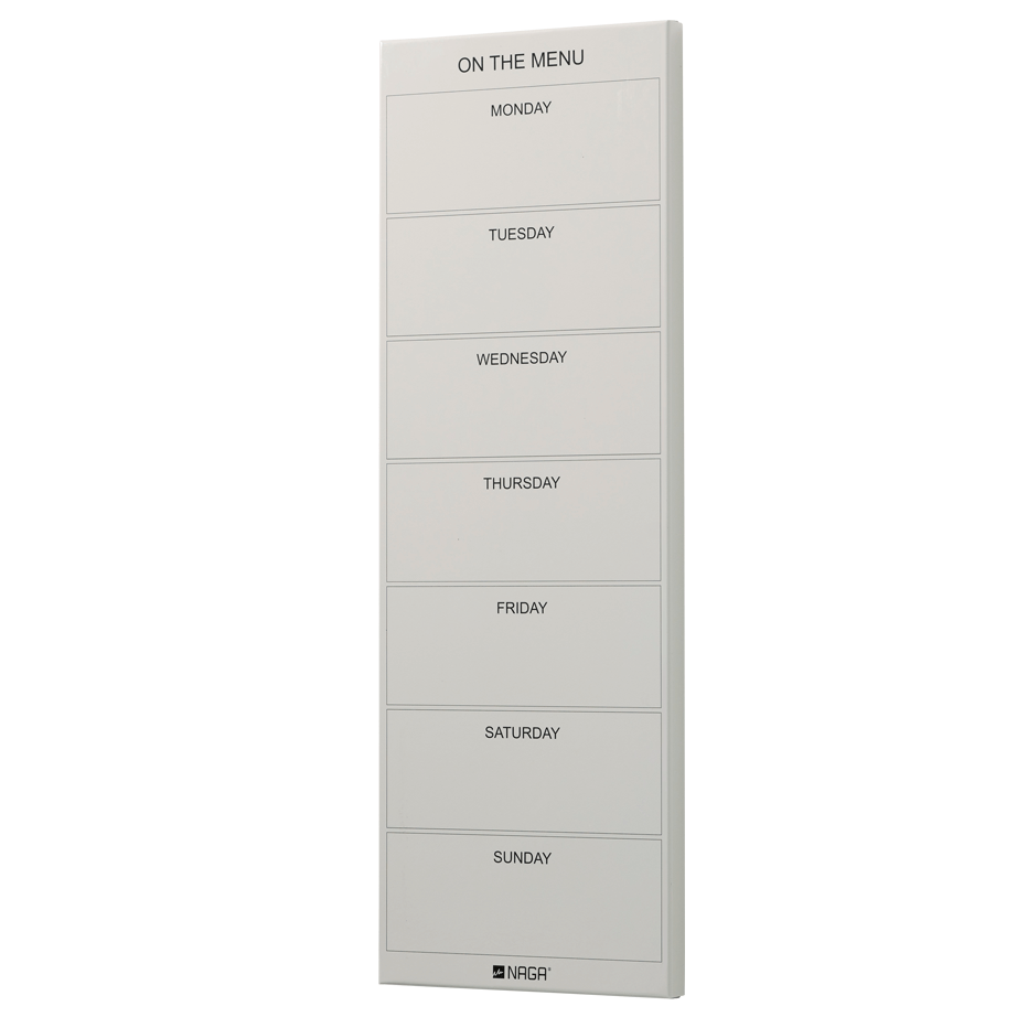 Magnetisk madplan tavle 20 x 60 cm. Beige Engelsk