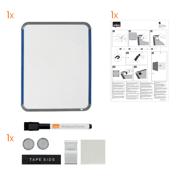 WB tavle Slim lakeret 28x36cm hvid