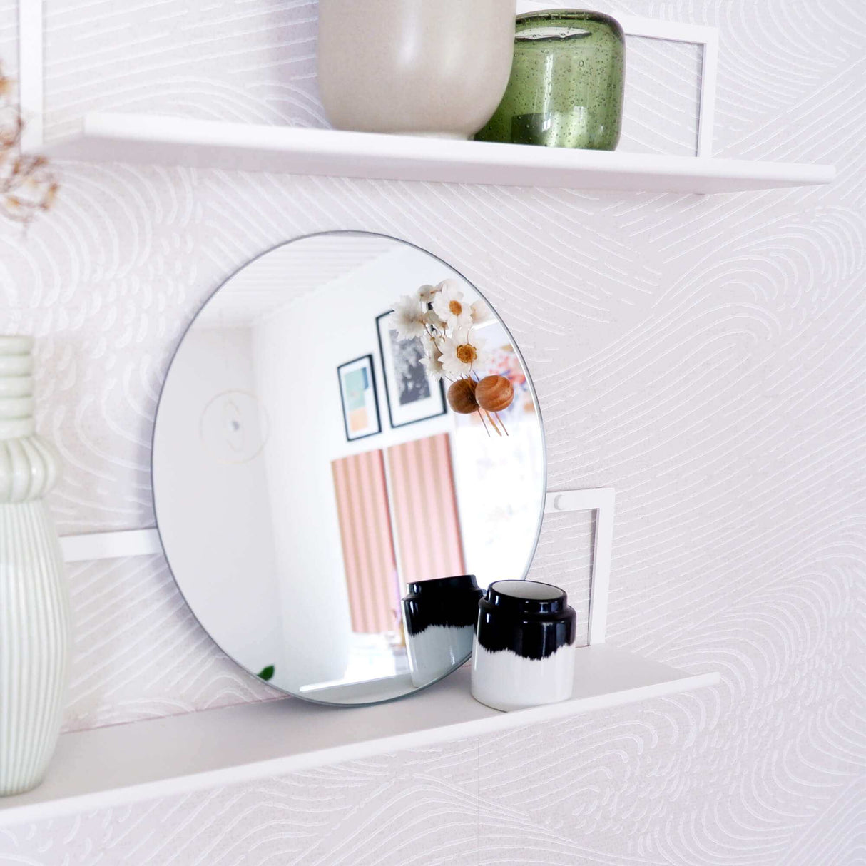 Hvid gallerihylde | 90 cm. Gallerihylde, Hvid metal | Officely