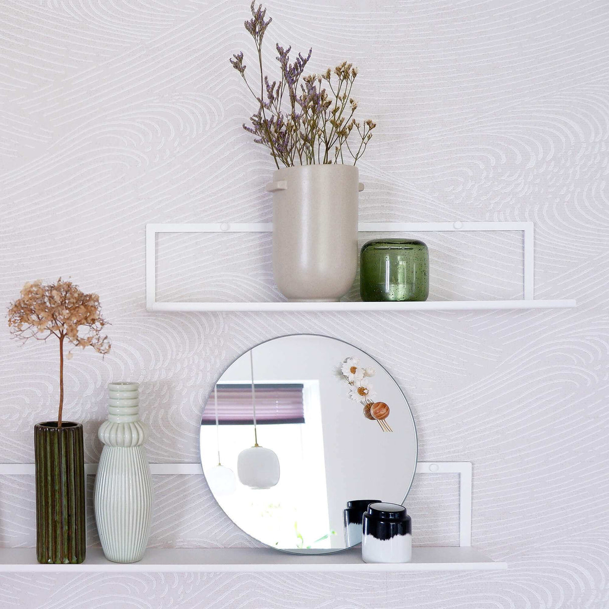 Hvid gallerihylde | 90 cm. Gallerihylde, Hvid metal | Officely