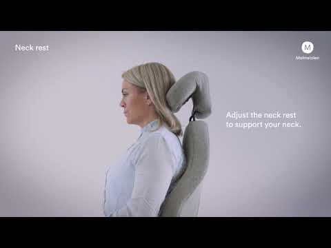 Kontorstol Malmstolen Classic 4000 Høj ryg, Grå med armlæn og nakkestøtte