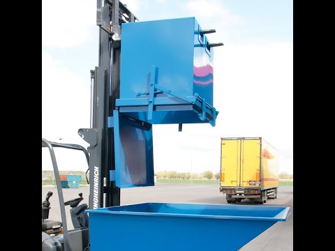 Bundtømmende container 1000 liter Blå