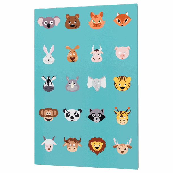 Magnet tavle børn, 60 cm | Magnetisk Ståltavle 40 x 60 cm. Dyr | Officely