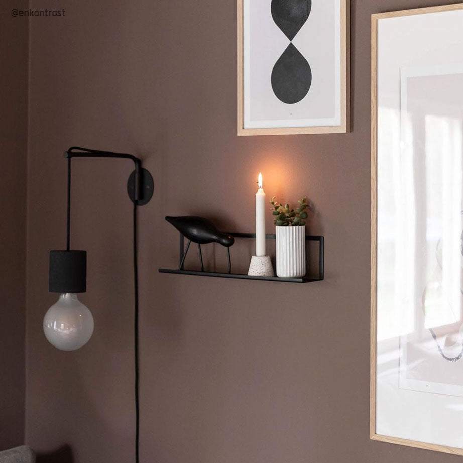 Dekorativ gallerihylde | 45 cm. Gallerihylde, Sort metal | Officely