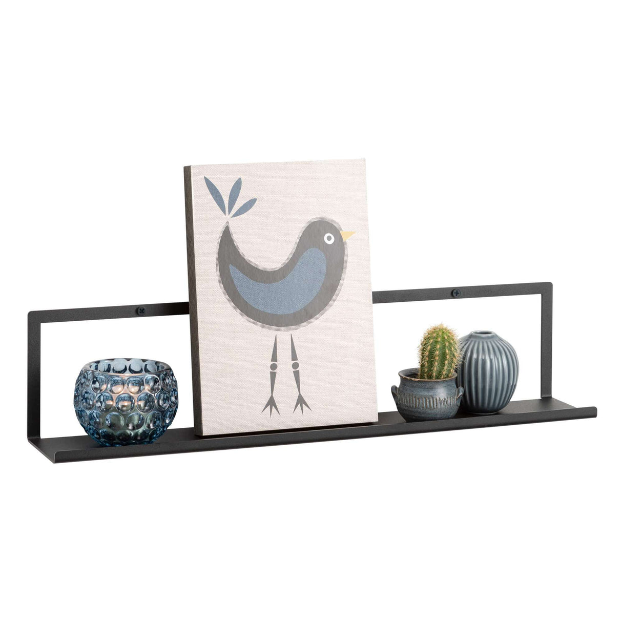 Dekorativ gallerihylde | 45 cm. Gallerihylde, Sort metal | Officely