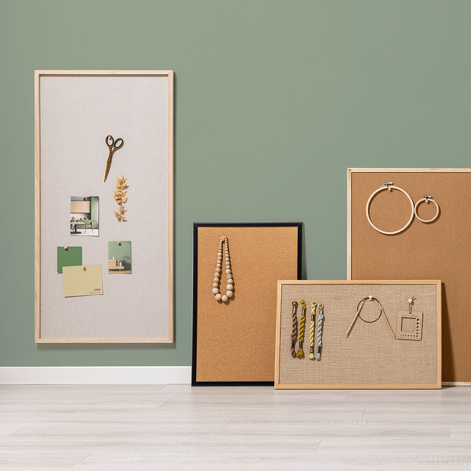 100 x 50 cm. Hør opslagstavle med træramme