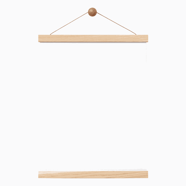 Rammeskinne 31 cm | Magnet rammeskinne i egetræ, 31 cm. | Officely