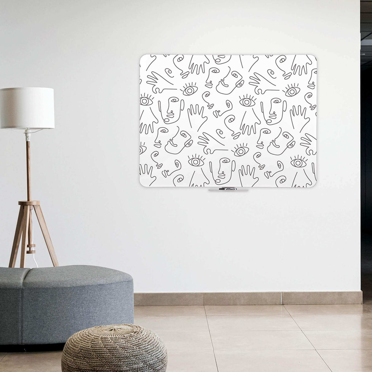 Whiteboardtavle uden kant | 87 x 57 cm. Whiteboard uden ramme | Officely