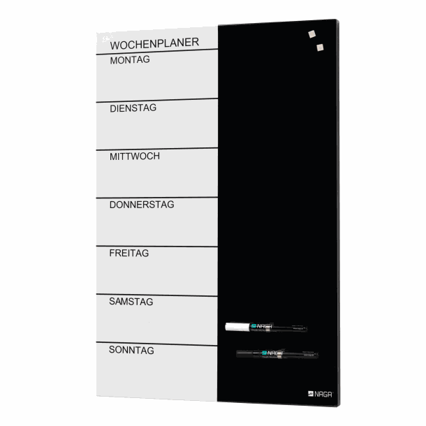 Magnetisk Stål ugetavle 60 x 40 | Magnetisk Stål ugetavle 60 x 40 cm. Tysk | Officely
