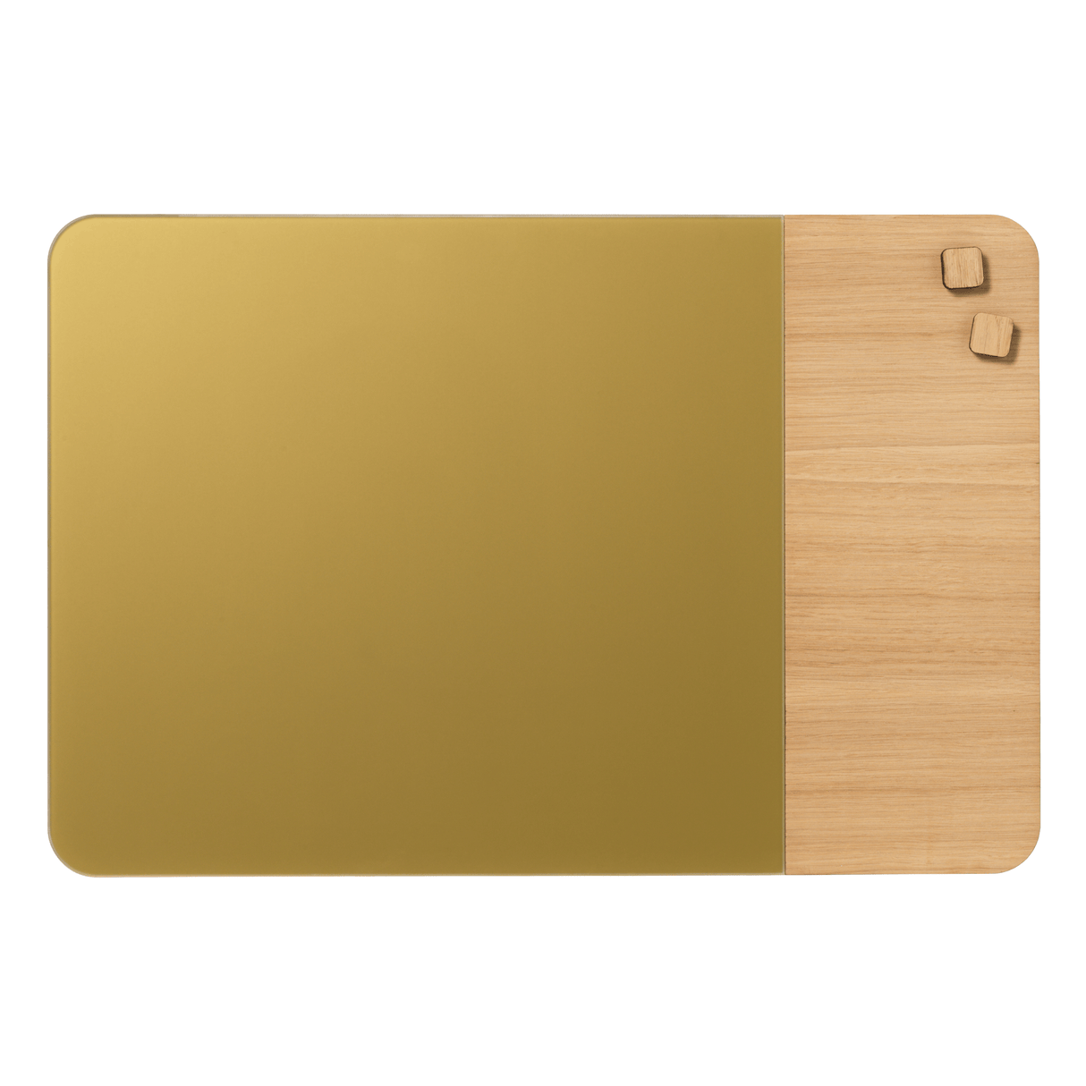 40 x 60 cm. Mat glas guld/Egefiner Magnetisk tavle