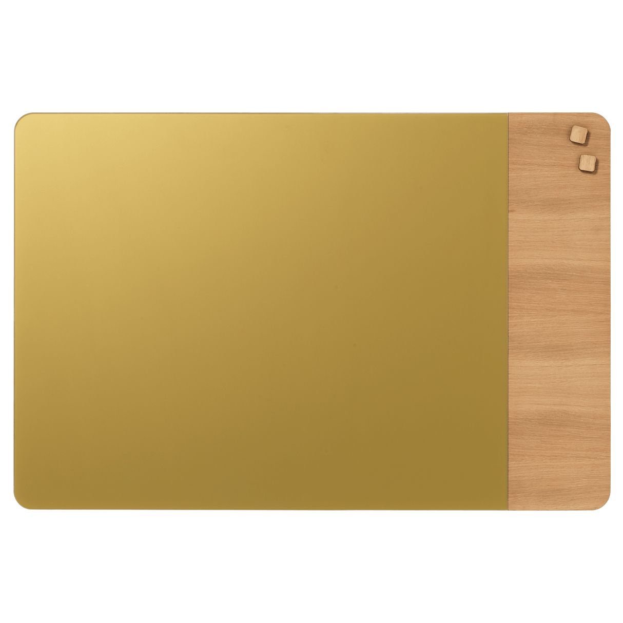 60 x 80 cm. Mat glas guld/Egefiner Magnetisk tavle