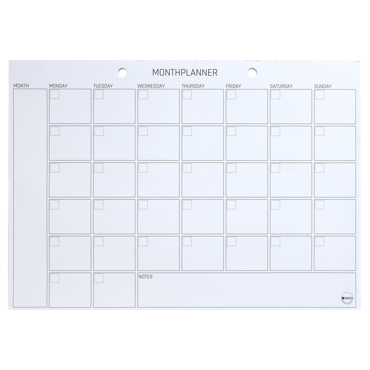 A4 Planlægnings blok, Månedsplan, Engelsk