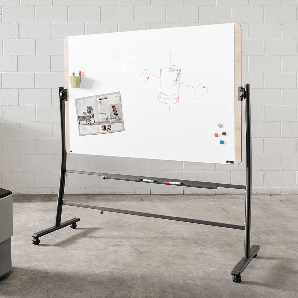 Rocada Natur 360º dobbeltsidet mobil whiteboard