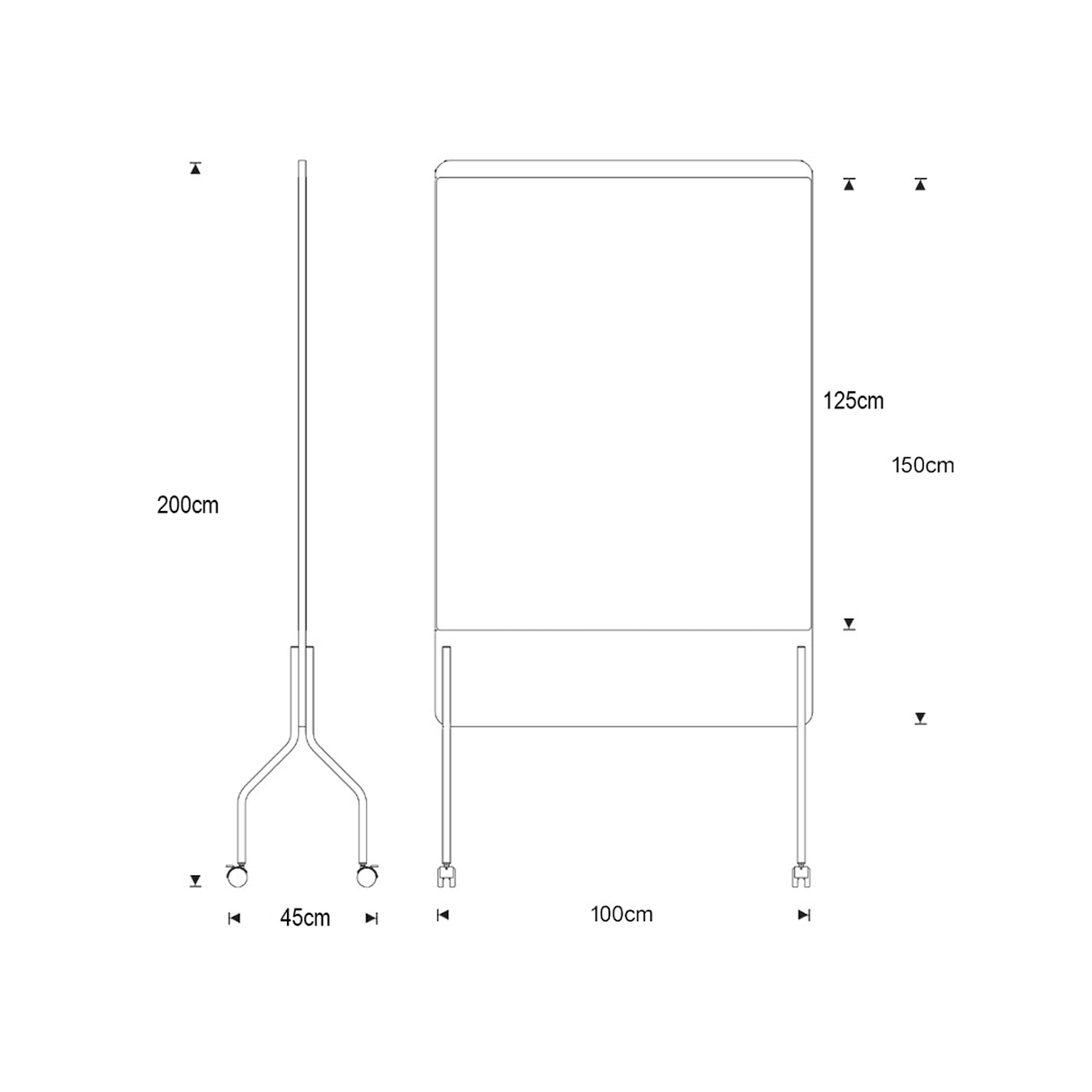 Rocada natur mobil double sided flipchart whiteboard side 14409 dimensions.png