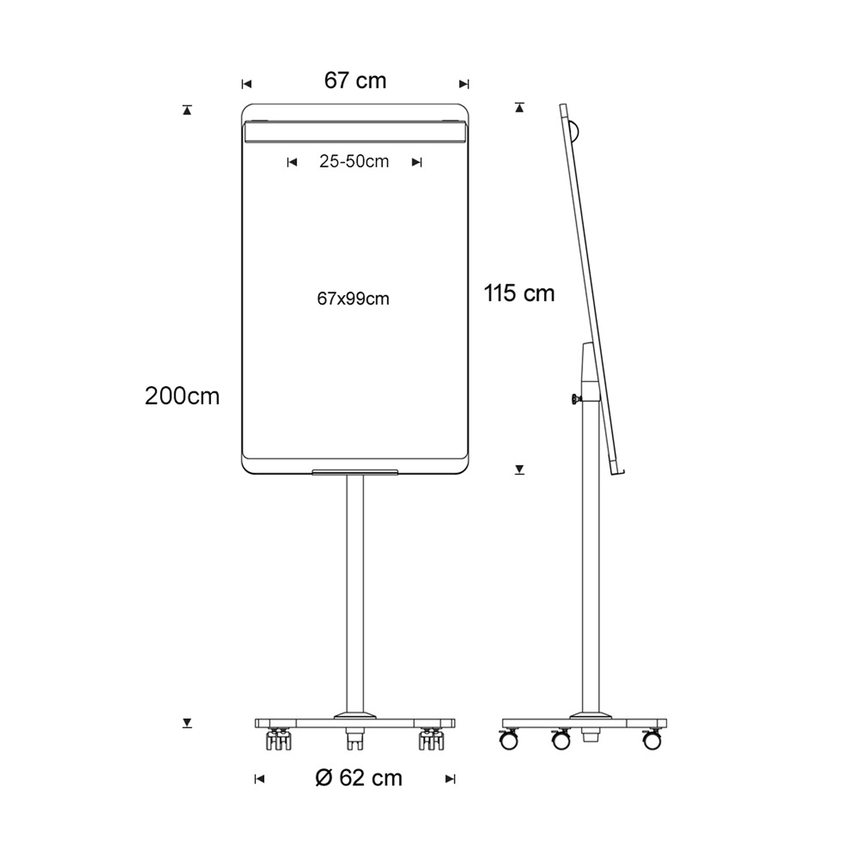 Rocada Natur mobil flipchart whiteboard
