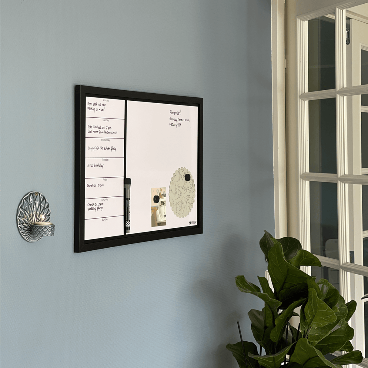 Ugeplan engelsk whiteboard magnetisk 60x40cm decoration 12402.png