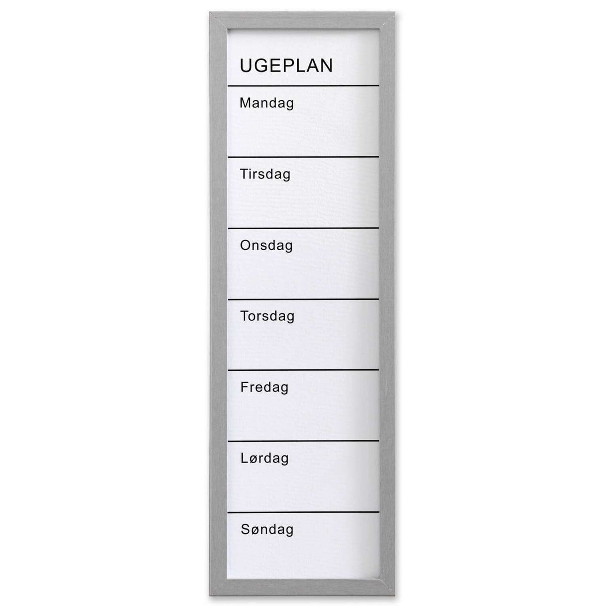 Whiteboard ugetavle Dansk | 20 x 60 cm. Whiteboard ugetavle Dansk IKKE MAGNETISK | Officely