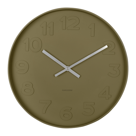 Vægur, Mosgrøn Stilren, Ø 37,5 cm.