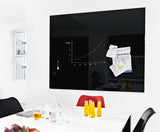180 x 120 cm. Sort Magnetisk Glastavle