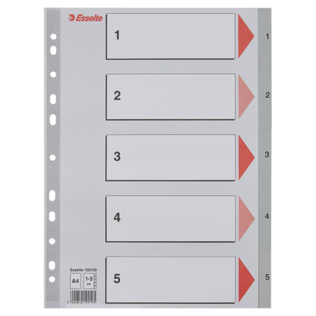 Register PP A4 1-5 grå
