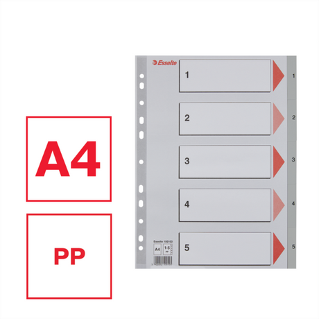 Register PP A4 1-5 grå