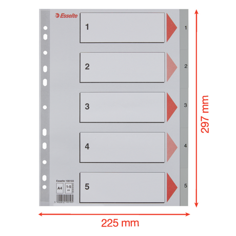 Register PP A4 1-5 grå