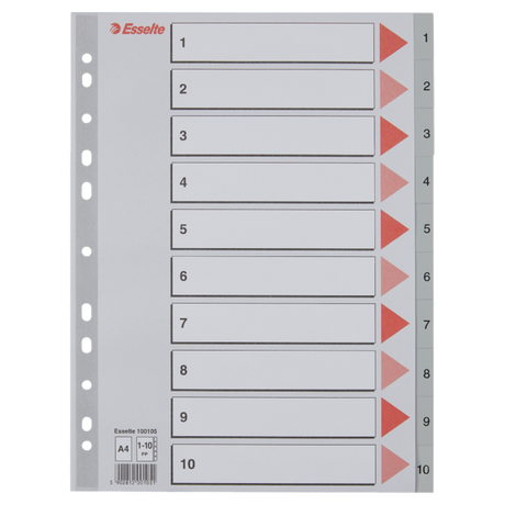 Register PP A4 1-10 grå