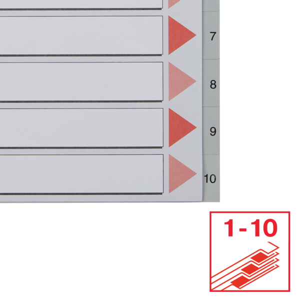 Register PP A4 1-10 grå