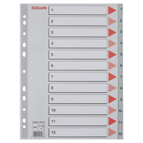 Register PP A4 1-12 grå