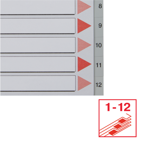 Register PP A4 1-12 grå