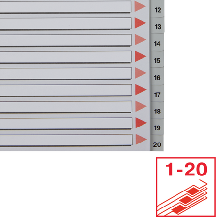 Register PP A4 1-20 grå