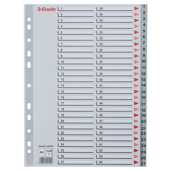 Register PP A4 1-54 grå