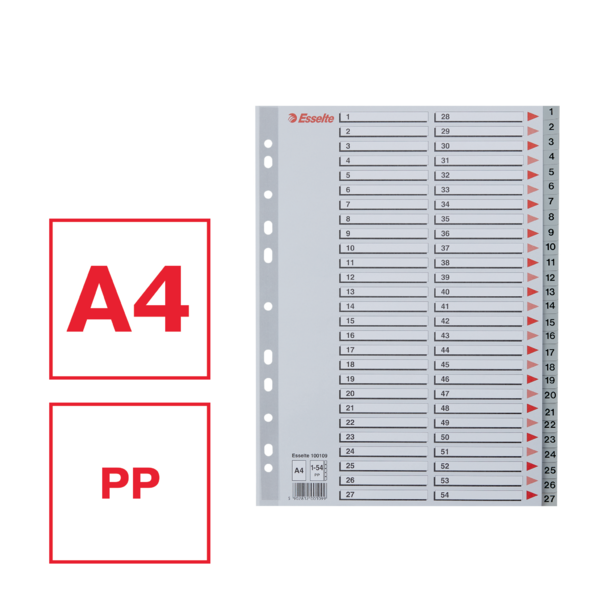 Register PP A4 1-54 grå