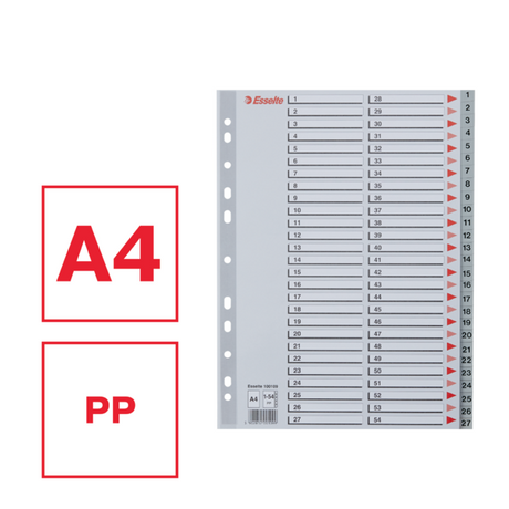 Register PP A4 1-54 grå