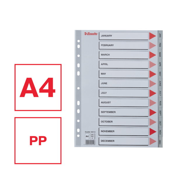 Register PP A4 Jan-Dec (GB) grå