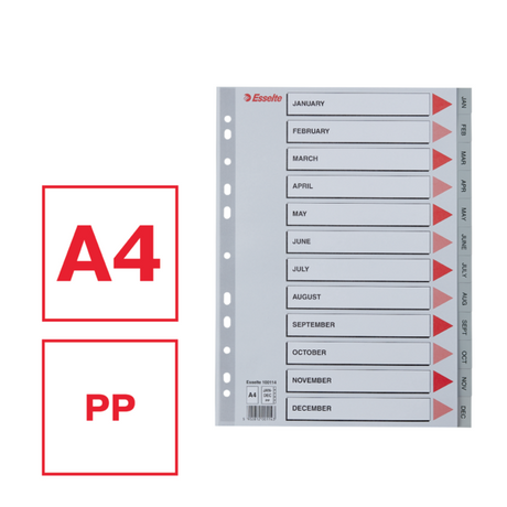 Register PP A4 Jan-Dec (GB) grå