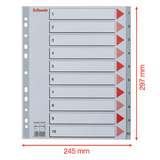 Register PP A4 maxi 1-10 grå