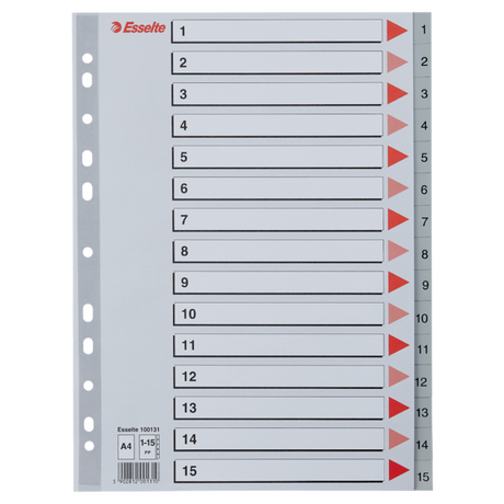 Register PP A4 1-15 grå