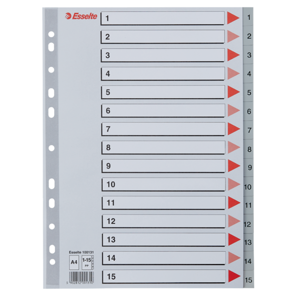Register PP A4 1-15 grå