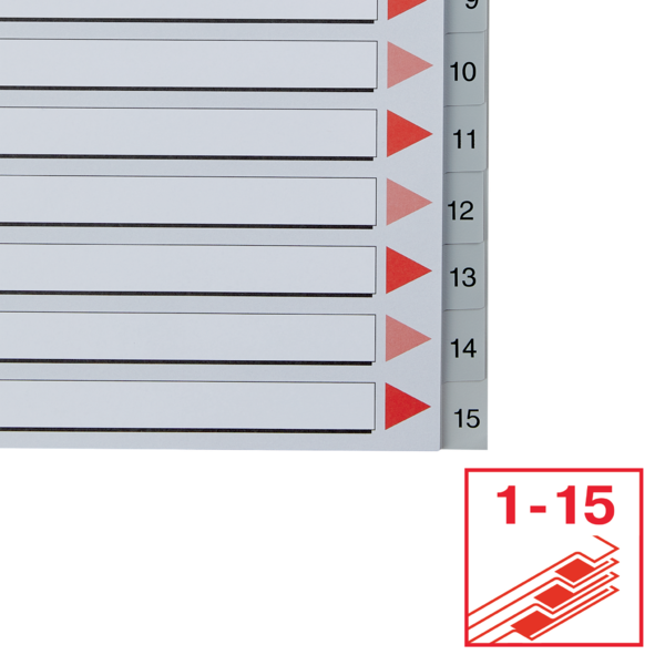 Register PP A4 1-15 grå